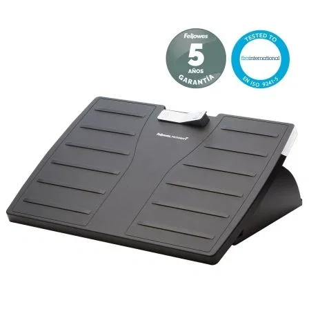 Fellowes Reposapiés Ajustable Office Suites Microban Negro/Plata